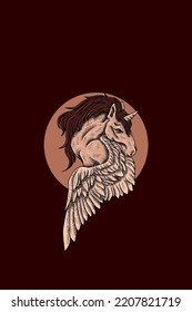 Horse with wings vector illustration