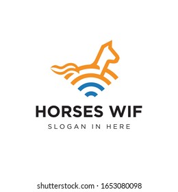 Horse wireless vector logo icon illustration design