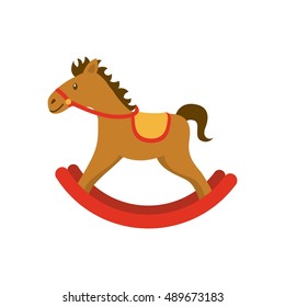 horse wood toy icon vector illustration design