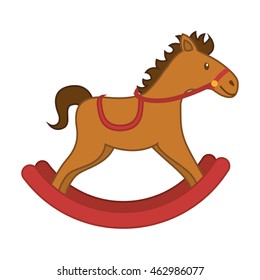 horse wooden toy icon vector illustration design