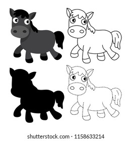 horse worksheet vector design