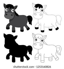 horse worksheet vector design