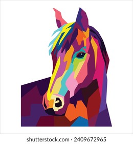 Horse in wpap pop art style for background and illustration