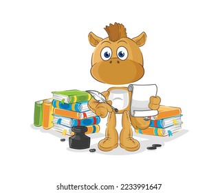 the horse writer vector. cartoon character