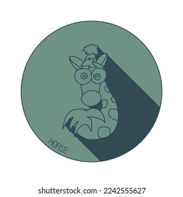 Horse zodiac sign logo. Astrological Chinese animal calendar. Years 2014, 2026, 2038, 2050.