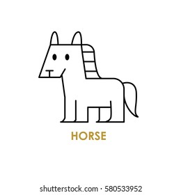 horse zodiac. vector illustration