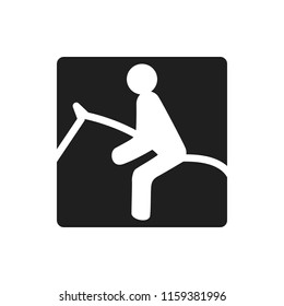 horseback riding black square logo symbol rider on the white background with horse 