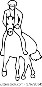 Horseback Riding, hippodrome. Active lifestyle, sport, horse. Vector sketch illustration