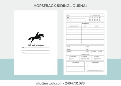 Horseback Riding Journal Kdp Interior