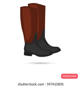 Horseback riding shoes color flat icon for web and mobile design