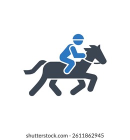 Horseback Riding Sports Icon On White Background