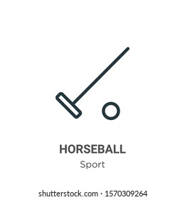 Horseball outline vector icon. Thin line black horseball icon, flat vector simple element illustration from editable sport concept isolated on white background