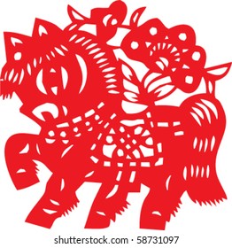 horse-chinese traditional papercut