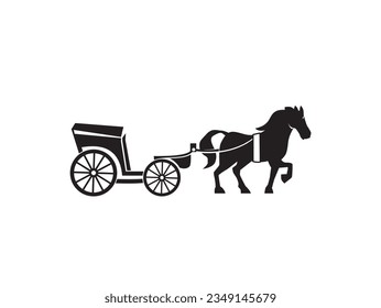 horse-drawn carriage icon vector, useful for brand and logo designs svg