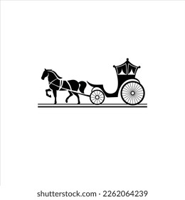 horse-drawn carriage logo icon vector