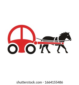 horse-drawn carriage vector - illustration