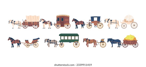 Horse-drawn Vehicle, Traditional Mode Of Transportation That Relies On Horses To Pull The Carriage, Wagon, Or Cart