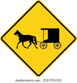 Horse-drawn vehicles, Advance Road Warning Signs Collection Featuring Bicycles, Pedestrians, Deer, Cattle, Farm Vehicles, and Wildlife. Road signs in the United States.