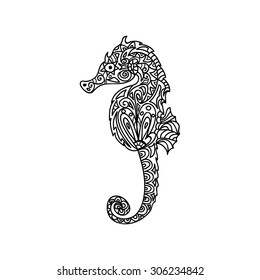 Horsefish zentangle