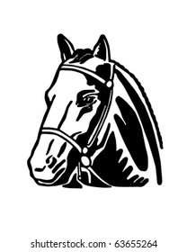 Horsehead - Retro Clipart Illustration