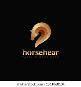 horsehear logo,  with abstract horse like as ear vector