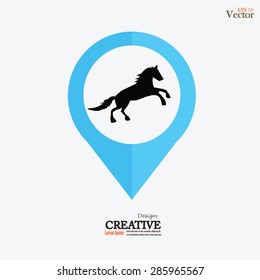 horse.horse icon.vector illustration.