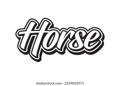 Horse..horse text effect vector illustration