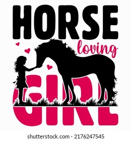 horse-loving girl Horse t shirt and mug design vector illustration
