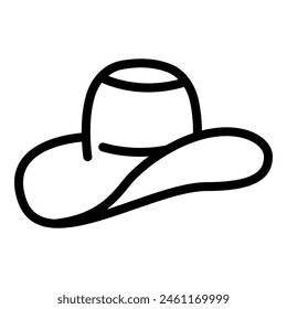 Horseman hat icon outline vector. Stetson headgear. Rural western clothing