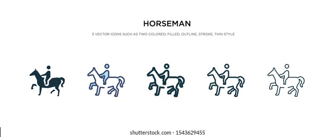 horseman icon in different style vector illustration. two colored and black horseman vector icons designed in filled, outline, line and stroke style can be used for web, mobile, ui