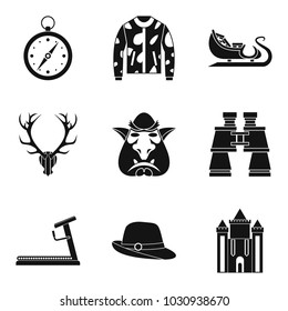 Horseman icons set. Simple set of 9 horseman vector icons for web isolated on white background
