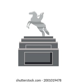 horseman on horse statue isolated image