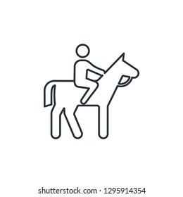 Horseman, rider. Linear vector icon isolated on white background.