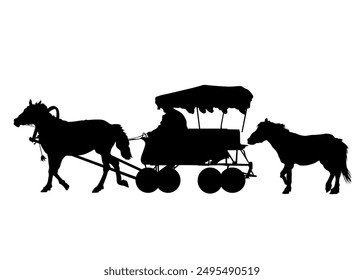 Horseman rides a horse on a white background