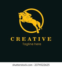 horseman vector logo, elegant design