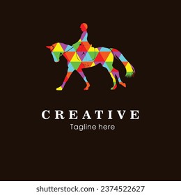 horseman vector logo, elegant design