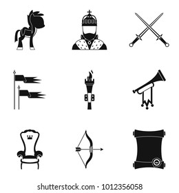 Horsemanship icons set. Simple set of 9 horsemanship vector icons for web isolated on white background