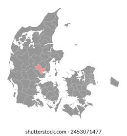 Horsens Municipality map, administrative division of Denmark. Vector illustration.