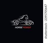 Horsepower, car and horse logo design concept.