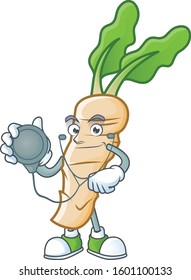 Horseradish cartoon character style as a Doctor with tools