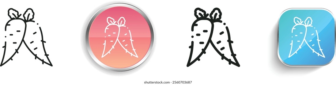 horseradish icon. Thin Linear, Regular and Button Style Design Isolated On White Background