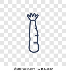 Horseradish icon. Trendy linear Horseradish logo concept on transparent background from Fruits and vegetables collection