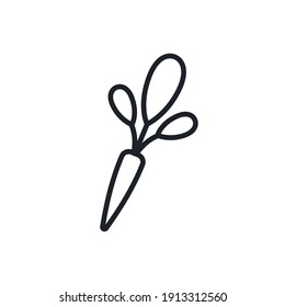 Horseradish icon. Vector linear icon, contour, shape, outline isolated on a white background. Thin line. Modern minimalistic design. Vegetables