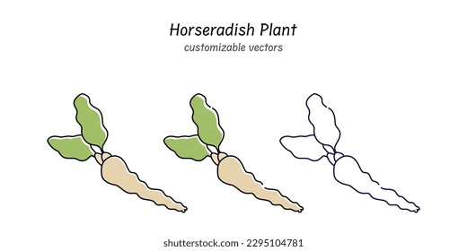 Horseradish Plant Cliparts Iconos vectoriales totalmente personalizables