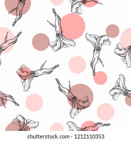 Horseradish vector red dots seamless pattern for web, textile, branding, t-shirts, cards, craft