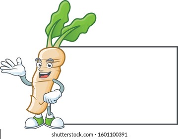 Horseradish with whiteboard cartoon character design style