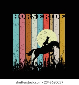 horseride illustrations with patches fort-shirts and other uses