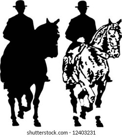 horse-riders vector