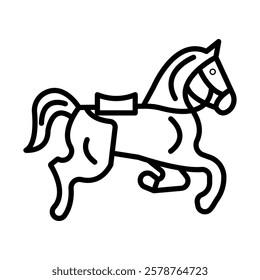 Horseriding Vector Line Icon Design