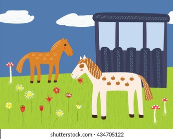  horses card